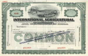 International Agricultural Corp. - Specimen Stock Certificate