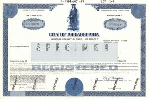 City of Philadelphia - Speciman Bond