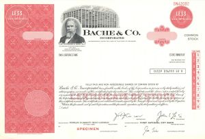 Bache and Co. Inc. - Specimen Stocks and Bonds