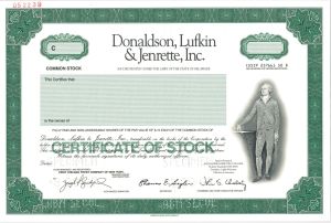 Donaldson, Lufkin and Jenrette, Inc. - 1997 dated Specimen Stock Certificate