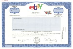 eBay Inc. - 2001 dated Specimen Stock Certificate - Extremely Rare