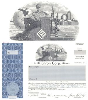 Enron Corp. - Printed Signature of Kenneth Lay - 1997 dated Specimen Stock Certificate