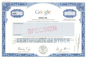 Google Inc. - Specimen Stocks and Bonds