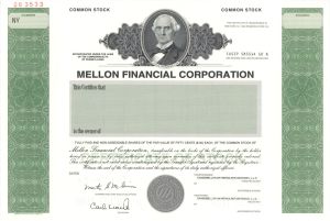 Mellon Financial Corp. - Specimen Stocks and Bonds