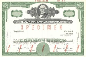 Mellon National Corp. - Specimen Stocks and Bonds