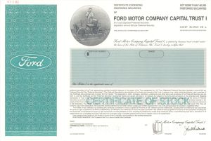 Ford Motor Company Captial Trust I - Specimen Stock Certificate