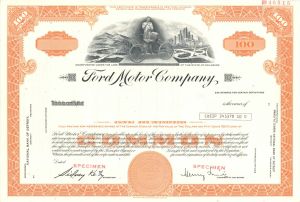 Ford Motor Co. - Specimen Stock Certificate