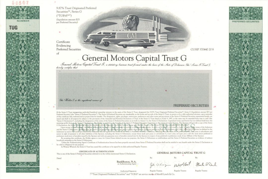 General Motors Capital Trust G -  Specimen Preferred Securities