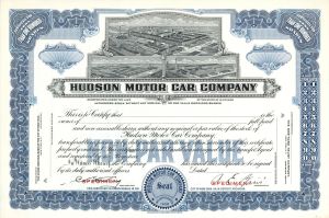Hudson Motor Car Co. -  Specimen Stock Certificate