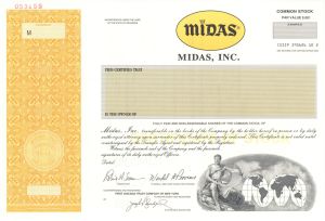 Midas, Inc. -  Specimen Stock Certificate