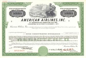 American Airlines, Inc. - $1,000 Specimen Bond