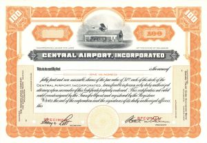 Central Airport, Inc. - Specimen Stock Certificate