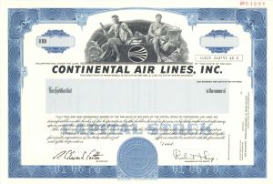 Continental Air Lines, Inc. - Specimen Stock Certificate - United State Commercial Airline