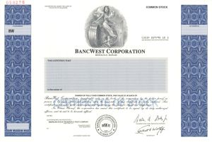 Bancwest Corp. - Specimen Stock Certificate
