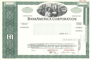 Bankamerica Corp. - Specimen Stock Certificate