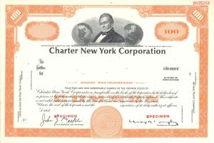 Charter New York Corp. - Specimen Stock Certificate