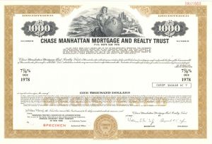 Chase Manhattan Mortgage and Realty Trust - $1,000 Specimen Bond