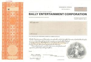 Bally Entertainment Corp. - Specimen Stock Certificate