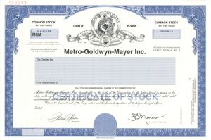 Metro-Goldwyn-Mayer Inc. - 1997 dated Specimen Stock Certificate