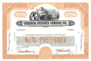 Universal Pictures Co., Inc. - Specimen Stock Certificate