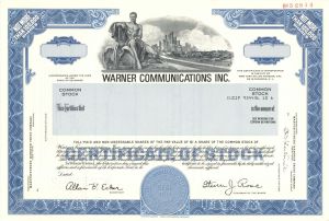 Warner Communications Inc. - Specimen Stock Certificate