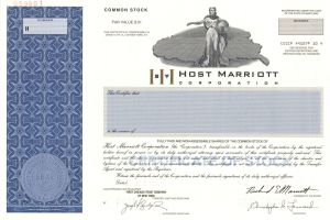 Host Marriott Corp. - Specimen Stock Certificate