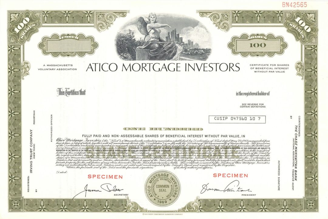 Atico Mortgage Investors - Specimen Stock Certificate