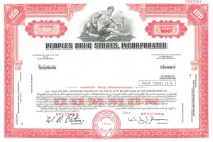 Peoples Drug Stores, Inc. - Specimen Stock Certificate