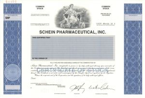 Schein Pharmaceutical, Inc. - Specimen Stock Certificate