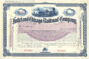 Joliet and Chicago Railroad Co. - Specimen Stock Certificate