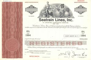 Seatrain Lines, Inc. - Specimen Bond
