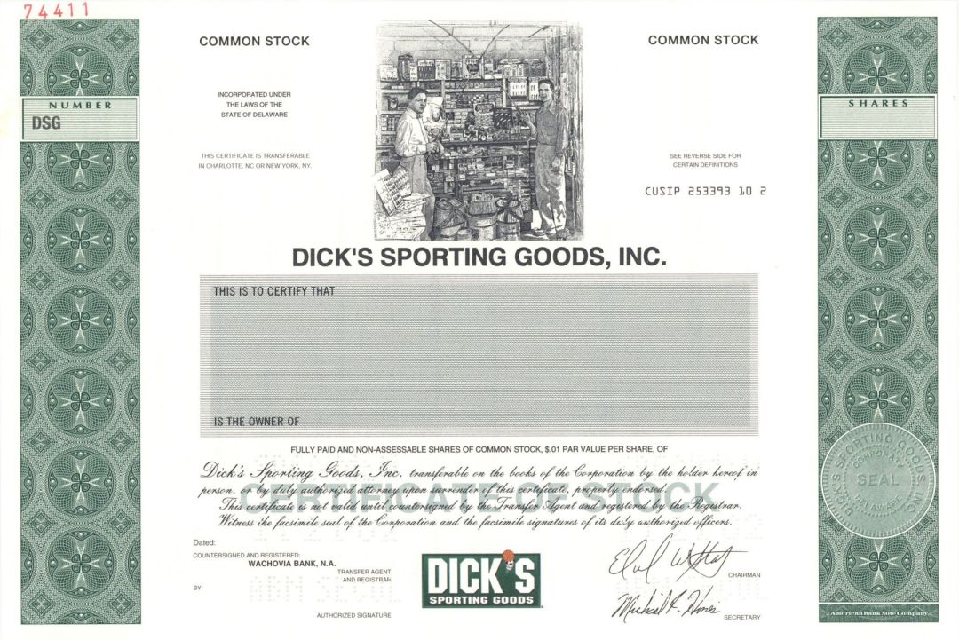 Dick's Sporting Goods, Inc. - Specimen Stock Certificate