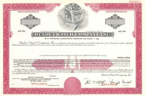 Bulova Watch Company, Inc. - Specimen Bond