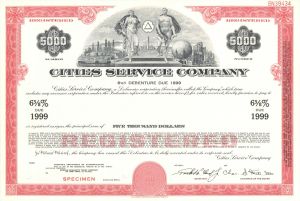 Cities Service Co. -  $5,000 Specimen Bond