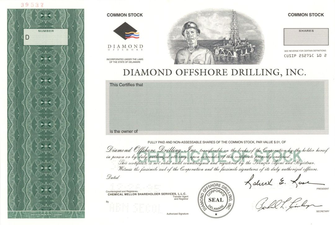 Diamond Offshore Drilling, Inc. -  Specimen Stock Certificate