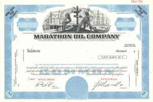 Marathon Oil Co. - BROWN ONLY AVAILABLE - Specimen Stock Certificate - Very Nice Marathon Specific Vignette