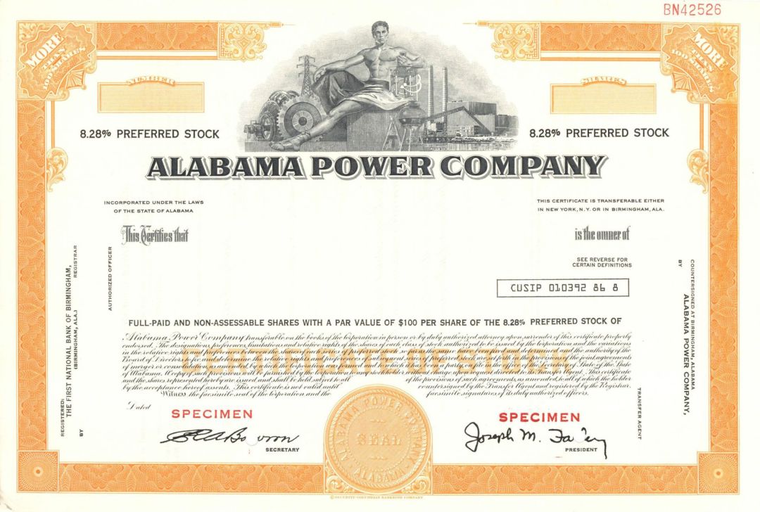 Alabama Power Co. - Specimen Stock Certificate