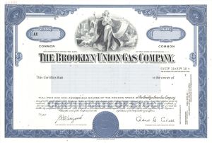 Brooklyn Union Gas Co. - Specimen Stock Certificate