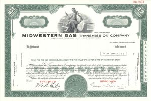 Midwestern Gas Transmission Co. - Specimen Stock Certificate