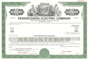 Pennsylvania Electric Co. - $10,000 Specimen Bond