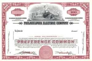 Philadelphia Electric Co. - Specimen Stock Certificate