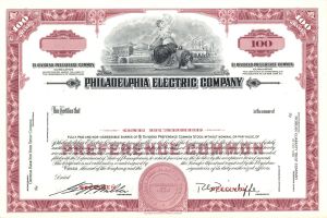 Philadelphia Electric Co. - Specimen Stock Certificate