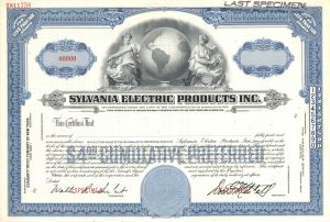 Sylvania Electric Products Inc. - Specimen Stock Certificate