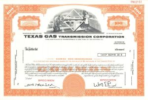Texas Gas Transmission Corp. - Specimen Stock Certificate