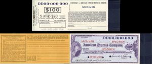 American Express Travelers Cheques - 5-$20 Specimen Book