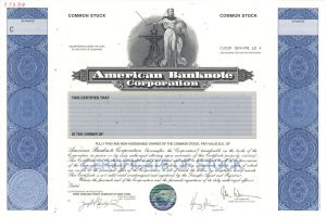American Banknote Corp. - 2006 dated Specimen Stock Certificate