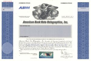 American Bank Note Holographics, Inc. -  1985 Specimen Stock Certificate