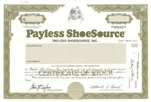 Payless ShoeSource, Inc. -  1961 Specimen Stock Certificate