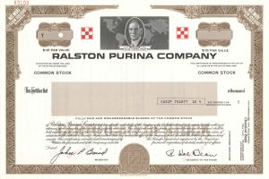 Ralston Purina Co. -  1894 Specimen Stock Certificate