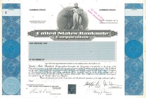 United States Banknote Corporation -  1994 dated Specimen Stock Certificate